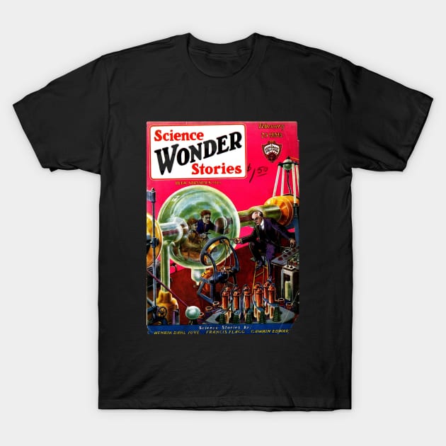 1930's Aesthetic Style Sci Fi Comic Book Cover Artwork T-Shirt by New East 